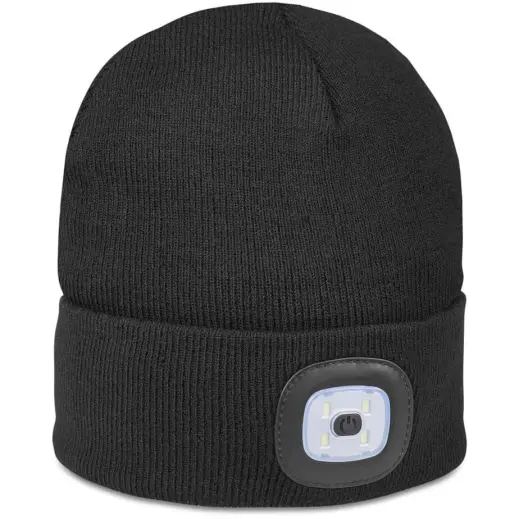 Stellar LED Light Acrylic Beanie Black Front